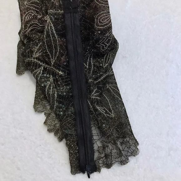 Layering Mesh Embroidered and Sequins Blouse Women M - Picture 10 of 10